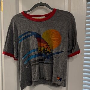 Authentic Aviator Nation Tee with Red and Yellow Accents